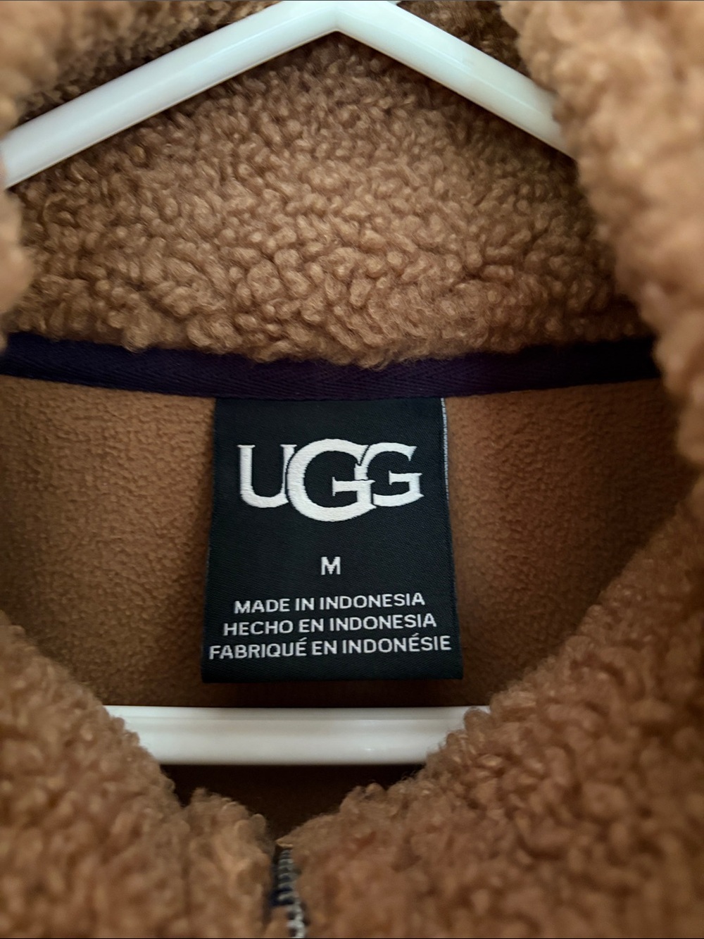 UGG Tan Sherpa Quarter-Zip Pullover - Picture 2 of 4